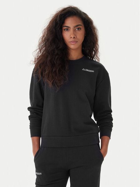 Kappa Bluza Logo Fekka 371M5EW Czarny Regular Fit. Czarne bluzy Kappa, m, bez wzorów, z bawełny, bez kaptura. Za 119.99 zł.