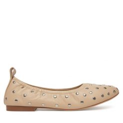 Baleriny Badura. Brązowe baleriny Badura, bez wzorów, bez obcasa, bez zapięcia. Za 299.99 zł.