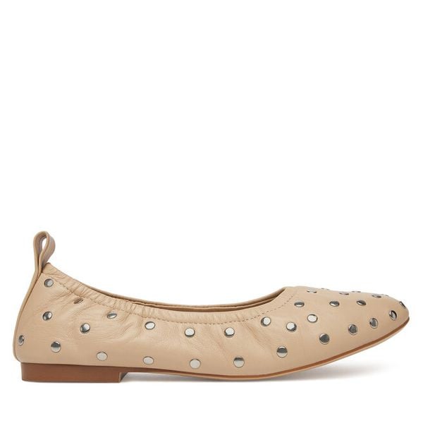 Baleriny Badura. Brązowe baleriny Badura, bez wzorów, bez obcasa, bez zapięcia. Za 299.99 zł.