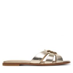 Klapki PINKO. Żółte klapki Pinko, bez wzorów, bez obcasa, bez zapięcia. Za 919.99 zł.