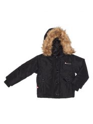 Peak Mountain Parka w kolorze czarnym rozmiar: 98. Czarne płaszcze Peak Mountain, bez wzorów, bez kaptura. Za 132.36 zł.