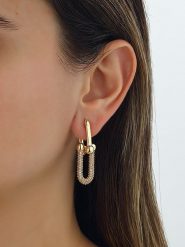 Atelier MIU Pozłacane kolczyki z cyrkoniami rozmiar: onesize. Żółte kolczyki atelier MIU, z cyrkonią, pozłacane. Za 87.95 zł.