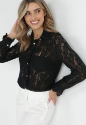 Czarna Koronkowa Koszula Zapinana Analeta. Czarne koszule Born2be, m, bez wzorów, z koronki, eleganckie, bez kołnierzyka, bez ramiączek. W wyprzedaży za 101.99 zł.