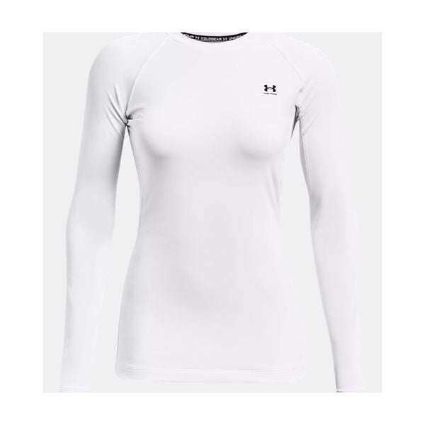 Bluza damska Under Armour ColdGear Authentics Crew. Białe bluzy Under Armour, l, bez wzorów, z materiału, bez kaptura, na fitness i siłownię. Za 262.64 zł.