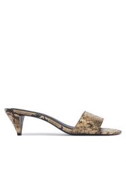 Tommy Hilfiger Klapki Th Mid Mule FW0FW09429 Beżowy. Brązowe klapki Tommy Hilfiger, bez wzorów, ze skóry, bez obcasa, bez zapięcia. Za 489.99 zł.