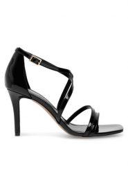 JENNY Sandały LS5946-01 Czarny. Czarne sandały Jenny, bez wzorów, z syntetyku, bez obcasa, na szpilce, bez zapięcia. Za 119.99 zł.