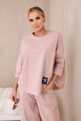 Komplet new punto bluza + spodnie ciemno różowy. Czerwone bluzy KESI, l, bez wzorów, z bawełny, bez kaptura. Za 347.13 zł.