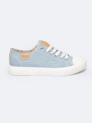 Trampki damskie niskie niebieskie RR274796 401. Niebieskie trampki BIG STAR, bez wzorów, z gumy, eleganckie, bez zapięcia. Za 149.99 zł.