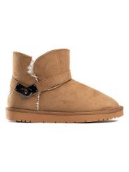 ISLAND BOOT Botki zimowe "Jofrey" w kolorze jasnobrązowym rozmiar: 37. Brązowe botki Island Boot, bez wzorów, z materiału, bez obcasa, bez zapięcia. Za 168.46 zł.