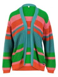 Blutsgeschwister Kardigan w kolorze turkusowo-zielonym rozmiar: XL. Zielone swetry Blutsgeschwister, xl, bez wzorów, bez ramiączek. Za 219.95 zł.