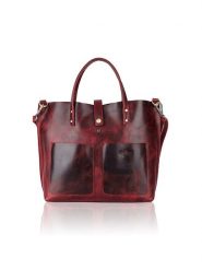 WEZBEY Skórzana torebka "Juana" w kolorze bordowym - 40 x 31 x 13,5 cm rozmiar: onesize. Czerwone torebki klasyczne WEZBEY, bez wzorów, z materiału, przez ramię, bez dodatków. Za 231.68 zł.