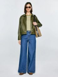 Kurtka damska ze skóry ekologicznej zielona Mackenzie 301. Zielone kurtki BIG STAR, l, bez wzorów, ze skóry ekologicznej, casualowe, bez kaptura. Za 329.99 zł.