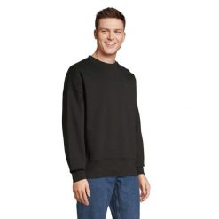 Bluza Z Okrągłym Dekoltem Dla Dorosłych Unisex Authentic. Czarne bluzy z kapturem SOL'S, l, bez wzorów, z bawełny, z kapturem. Za 211.99 zł.