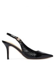 Guess Szpilki FLTNAS LEP05 Czarny. Czarne szpilki Guess, z aplikacjami, z lakierowanej skóry, bez obcasa, na szpilce, bez zapięcia. Za 634.99 zł.
