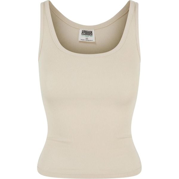 Tank Top Damski Prążkowana Ekologiczny Basic 2pak. Brązowe topy Urban Classics, xl, bez wzorów, prążkowane, sportowe, bez kołnierzyka, bez ramiączek. Za 95.99 zł.
