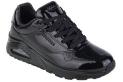 Buty sportowe Sneakersy damskie, Skechers Uno-Shiny One. Czarne buty treningowe Skechers, bez wzorów, z materiału, przed kostkę, bez zapięcia, trekkingowe. Za 501.00 zł.