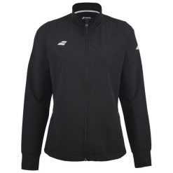 Bluza dresowa damska Babolat Play Jacket do tenisa. Czarne bluzy BABOLAT, bez wzorów, z dresówki, bez ramiączek, bez kaptura. Za 349.99 zł.