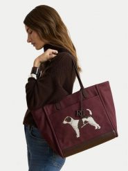 LAUREN RALPH LAUREN Torebka 431P18735001 Bordowy. Czerwone shopper bag Lauren Ralph Lauren, bez wzorów, z materiału, bez dodatków. Za 1,499.00 zł.