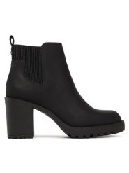 ONLY Botki Barbara 15184295 Czarny. Czarne botki ONLY, bez wzorów, ze skóry, bez obcasa, na słupku, bez zapięcia. Za 169.99 zł.