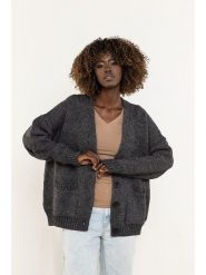 Awama Kardigan w kolorze antracytowym rozmiar: S/M. Czarne swetry Awama, m, bez wzorów, bez ramiączek. Za 269.99 zł.