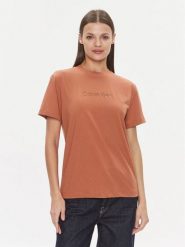 Calvin Klein T-Shirt Hero Logo K20K205448 Brązowy Regular Fit. Brązowe t-shirty Calvin Klein, xxs, bez wzorów, z bawełny, bez kołnierzyka, bez ramiączek. Za 119.99 zł.