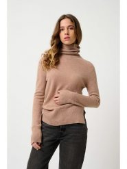 AUTHENTIC CASHMERE Kaszmirowy golf "Fornet" w kolorze jasnobrązowym rozmiar: M. Brązowe swetry AUTHENTIC CASHMERE, m, bez wzorów, z kaszmiru, bez ramiączek. Za 391.99 zł.