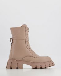 WORKERY DAMSKIE 4605002 BEIGE. Brązowe botki Venezia, bez wzorów, ze skóry, bez obcasa, bez zapięcia. Za 259.00 zł.