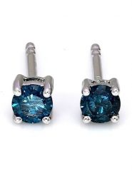 Vittoria Jewels Złote kolczyki-wkrętki z diamentami rozmiar: onesize. Niebieskie kolczyki Vittoria Jewels, z diamentem, złote. Za 674.99 zł.