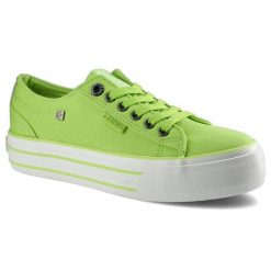 Zielone Trampki Big Star Buty Damskie Półbuty. Zielone półbuty wsuwane BIG STAR, bez wzorów, z dresówki, retro, bez obcasa, na platformie. Za 95.50 zł.