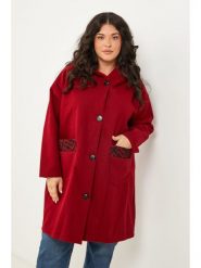 Curvy Lady Kurtka przejściowa w kolorze czerwonym rozmiar: 44/46. Czerwone kurtki Curvy Lady, bez wzorów, klasyczne, bez kaptura. Za 139.54 zł.