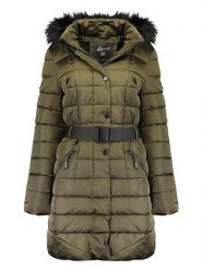 Geographical Norway Płaszcz pikowany "Anemone" w kolorze khaki rozmiar: XL. Brązowe płaszcze Geographical Norway, xl, bez wzorów, z tkaniny, bez kaptura. Za 269.18 zł.