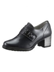 Heine Skórzane czółenka w kolorze czarnym rozmiar: 37. Czarne czółenka Heine, bez wzorów, ze skóry, klasyczne, bez obcasa, bez zapięcia. Za 121.99 zł.