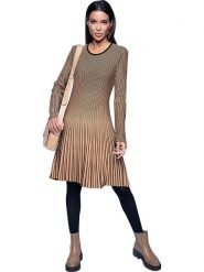 Heine Sukienka w kolorze beżowym rozmiar: 42. Brązowe sukienki Heine, bez wzorów, z bawełny, bez kołnierzyka, bez ramiączek, maxi. Za 109.26 zł.