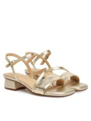 Clarks Sandały Serina35 Strap 26186120 Złoty. Żółte sandały Clarks, bez wzorów, ze skóry, bez obcasa, na słupku, bez zapięcia. Za 389.99 zł.