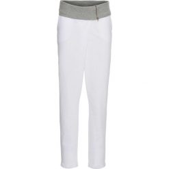 Spodnie dresowe bonprix biało - jasnoszary melanż. Spodnie sportowe marki bonprix. Za 54.99 zł.