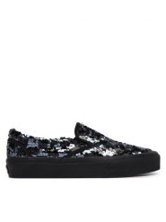 Vans Tenisówki Classic Slip-On VN0010W0DE21 Czarny. Czarne trampki Vans, bez wzorów, z materiału, bez zapięcia. Za 399.99 zł.