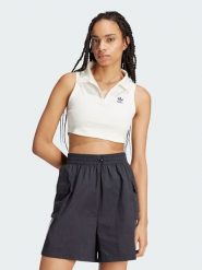 Adidas Top w kolorze kremowym rozmiar: L. Brązowe topy adidas, l, bez wzorów, bez kołnierzyka, bez ramiączek. Za 114.44 zł.
