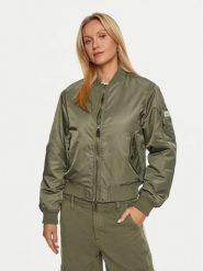 Guess Jeans Kurtka bomber W4YL01 WG932 Khaki Regular Fit. Brązowe kurtki Guess Jeans, xs, z aplikacjami, z jeansu, bez kaptura. Za 379.99 zł.