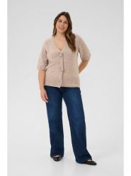 KAFFE curve Kardigan w kolorze beżowym rozmiar: L. Brązowe swetry KAFFE curve, l, bez wzorów, bez ramiączek. Za 217.99 zł.