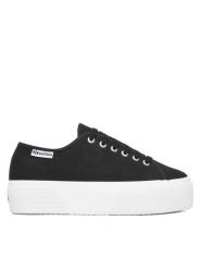 Superga Tenisówki 3790 Platform S3134MW Czarny. Czarne trampki Superga, bez wzorów, z materiału, bez zapięcia. Za 299.99 zł.