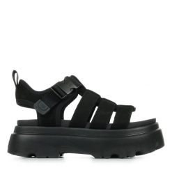 Damskie buty sportowe W CORA. Czarne buty treningowe UGG, bez wzorów, z materiału, bez zapięcia, trekkingowe. Za 553.60 zł.