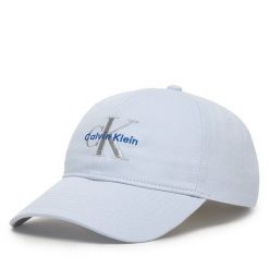 Czapka z daszkiem Calvin Klein. Niebieskie czapki z daszkiem Calvin Klein, bez wzorów. Za 169.99 zł.