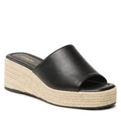 Espadryle DeeZee. Czarne espadryle DeeZee, bez wzorów, bez obcasa. Za 129.99 zł.