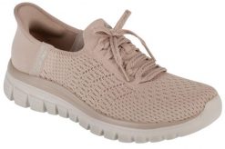 Buty sportowe Sneakersy damskie, Graceful - First Blush. Czerwone buty treningowe Skechers, bez wzorów, z materiału, przed kostkę, bez zapięcia, trekkingowe. Za 309.99 zł.