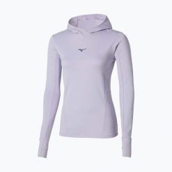 Bluza do biegania damska Mizuno Active Warm Hooded. Niebieskie bluzy z kapturem Mizuno, l, bez wzorów, z elastanu, bez kaptura, do biegania. Za 139.99 zł.