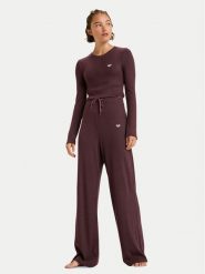 Roxy Spodnie dresowe Rise & Vibe New Rib ERJNP03673 Bordowy Relaxed Fit. Czerwone spodnie sportowe Roxy, bez wzorów, z dresówki. Za 279.99 zł.