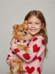 Walentynkowy sweter dla psa w serca - kremowy. Białe swetry Sinsay, bez wzorów, bez ramiączek. Za 25.99 zł.