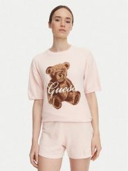 Guess T-Shirt O6BR03 Z1145 Różowy jasny Regular Fit. Czerwone t-shirty Guess, l, z aplikacjami, z syntetyku, bez kołnierzyka, bez ramiączek. Za 234.99 zł.
