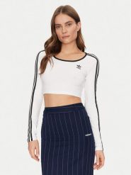 Adidas Bluzka adicolor 3-Stripes JD4625 Biały Slim Fit. Białe bluzki adidas, xl, bez wzorów, z bawełny, bez kołnierzyka, bez ramiączek. Za 129.99 zł.