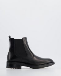 SKÓRZANE SZTYBLETY WH66H03 POR BLAC. Botki Venezia, bez wzorów, ze skóry, bez obcasa, bez zapięcia. Za 349.00 zł.